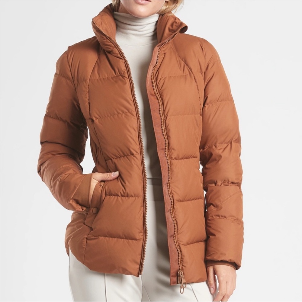 Athleta Downtown Puffer Jacket Rust - image 1